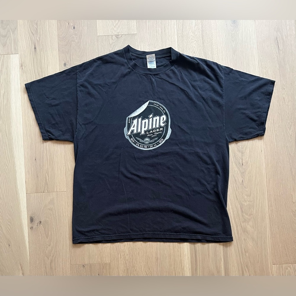 Vintage Alpine Lager Beer Tshirt Delta Pro Weight Tag